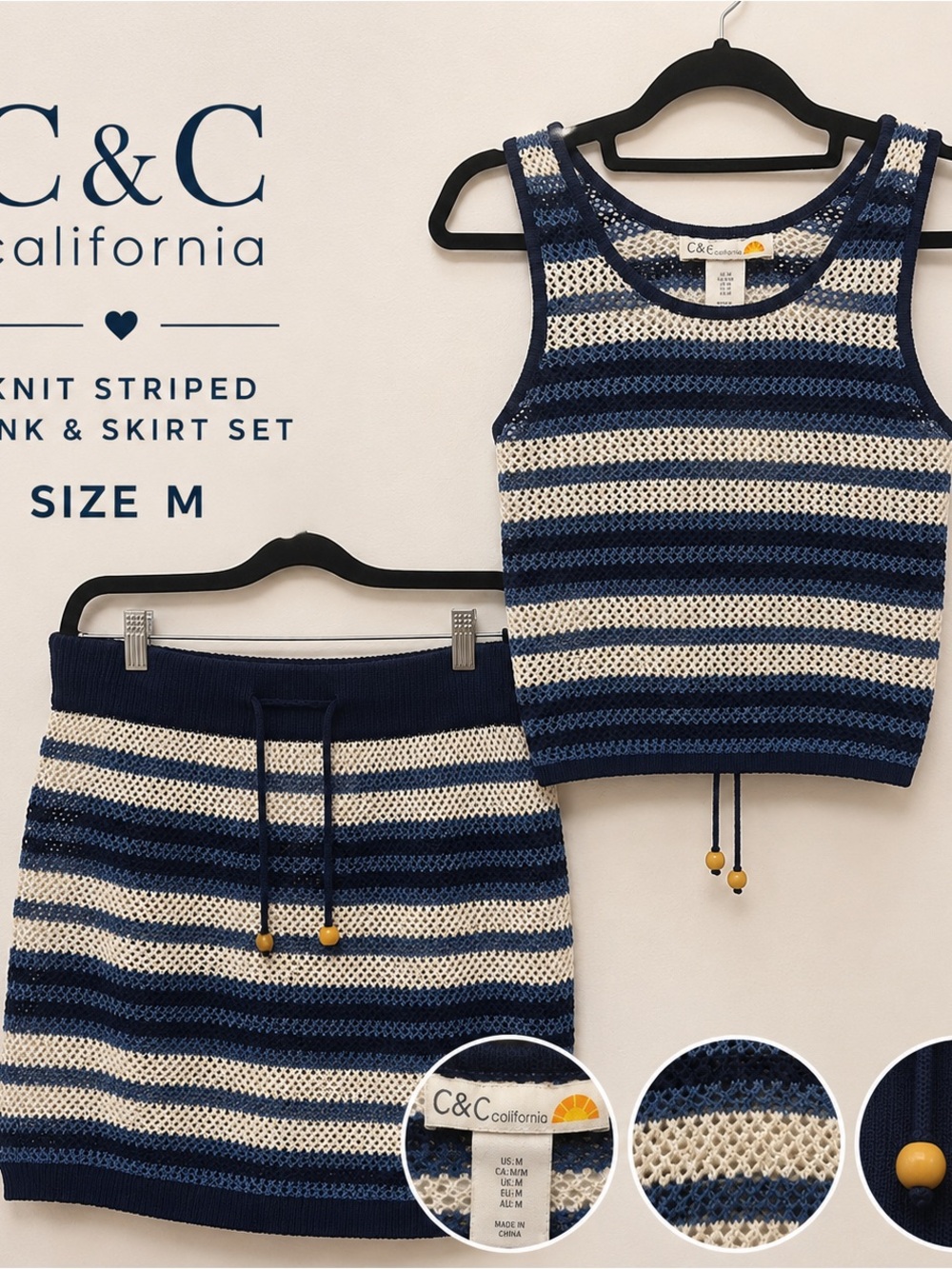 C&C California Knit Coverip NWT Size M